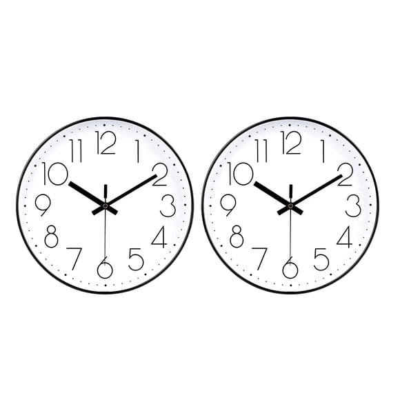 Reloj de pared jomparis negro de 30 cm – Pack de 2 silencioso