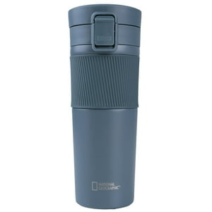 National Geographic - Mug Acero Inoxidable Tapa Con Pulsador Y Antideslizante 480Ml Gris