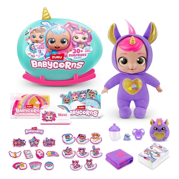 Muñeca interactiva Babycorns Series 1, unicornio grande
