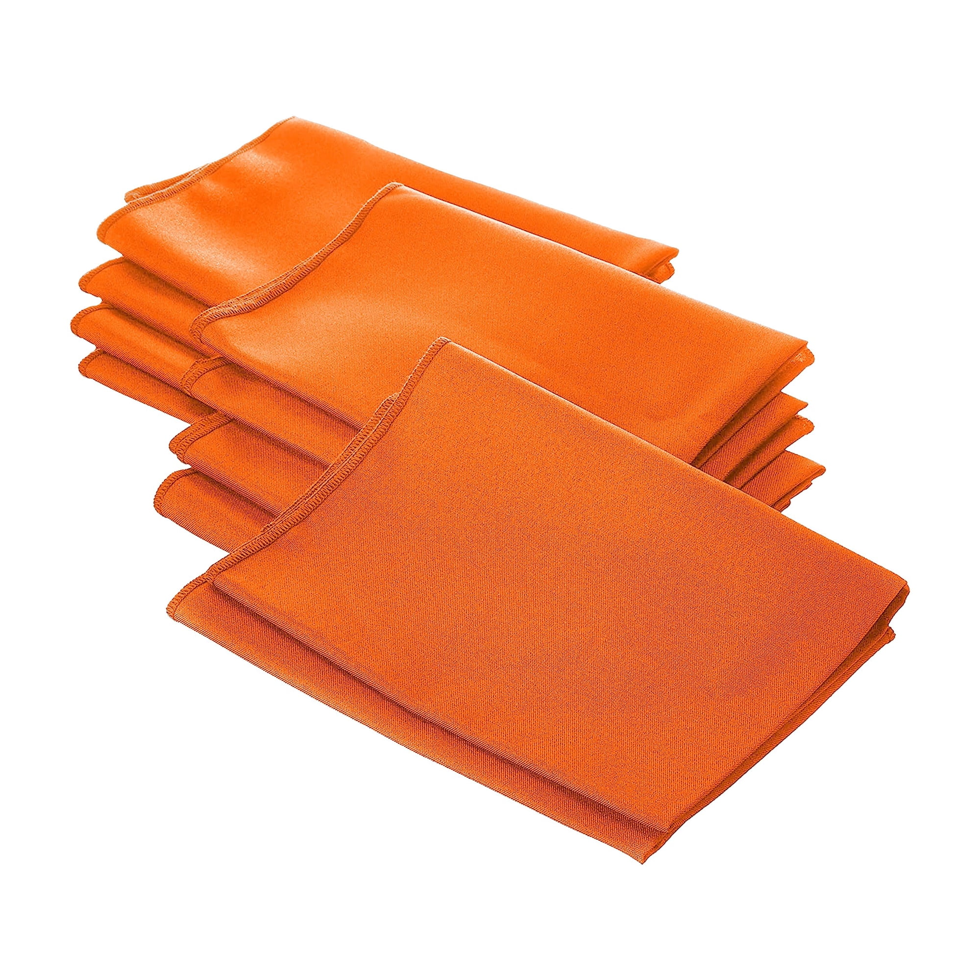 Servilletas De Tela La Linen Polipopelina, 45 X 45 Cm, Color Naranja (paquete De 10)