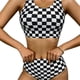 thumbnail image 1 of Conjunto de Bikini a Cuadros Cintura Alta multicolor, 1 of 5