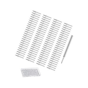 Magideal - 100 Piezas De Clavos De Doble Cabeza Con Rosca Sin Costuras Para Zócalos, Clavos De Doble Cabeza Equipados Con Clavos Con Herramienta De Manga Para La