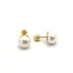 thumbnail image 1 of Aros de Perla de 9 mm en Plata 925 con Baño Oro 18k, 1 of 2