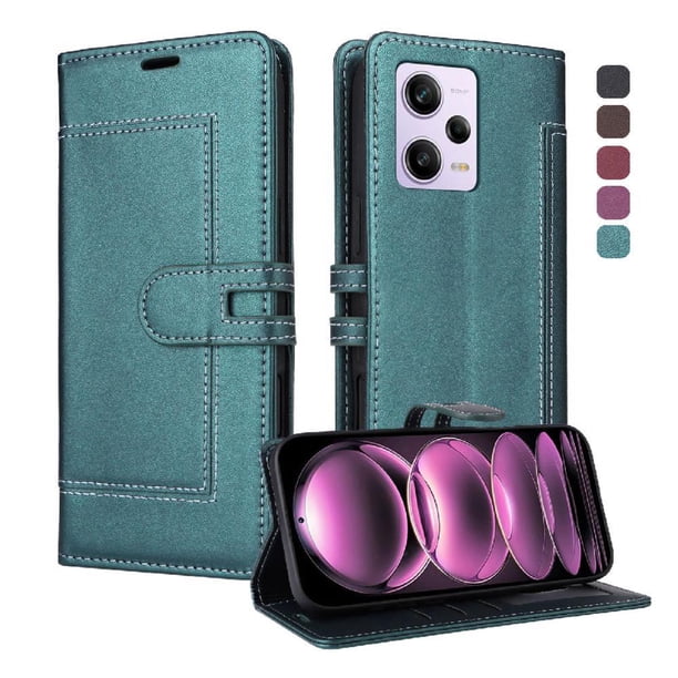 Premium Wallet Case for Xiaomi Redmi Note 12 Pro Plus 5G with Card Slots & Kickstand, Flip Cover Green