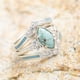 thumbnail image 1 of 3 pieces/set Turquoise and Moissanite Engagement Rings - 18K Gold Plated Multilayer Hollow Design - Perfect for Anniversary, Birthday, and Christmas Gifts - Sizes 5-11, 1 of 5