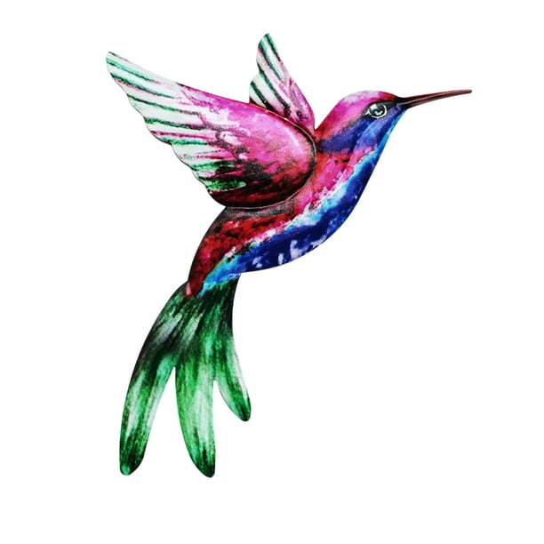 Arte De Pared De Colibrí Escultura De Arte De Pared De Pájaro Para Puerta Sala De Estar Púrpura