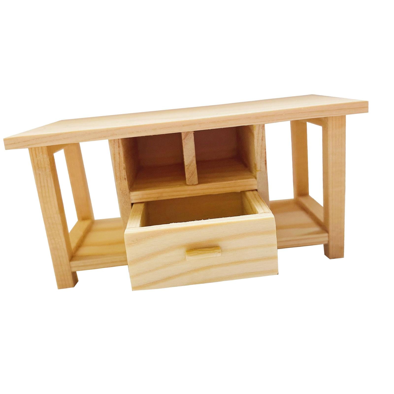 Bothyi - Mesa Auxiliar De Madera Simualtion, Mesa De Centro Para Casa De Muñecas 1/12, Juguete Para Niños