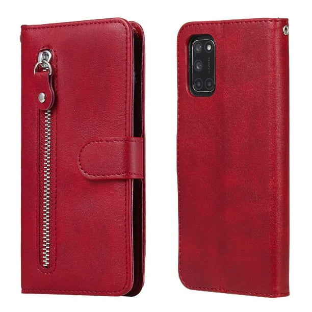 Funda con Cremallera para OPPO A52/A72/A92, Carcasa Cartera de Cuero PU con Soporte y Tarjetero