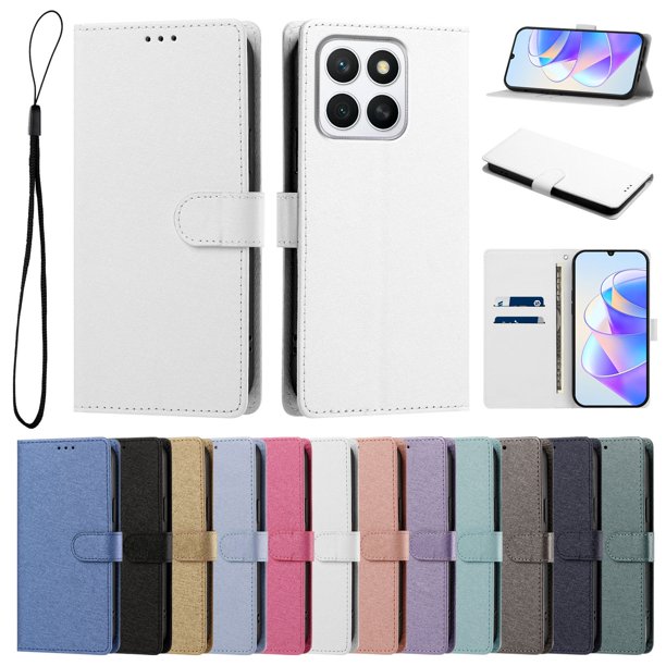 Cartera para Honor X8C con Soporte y Correa, Blanco
