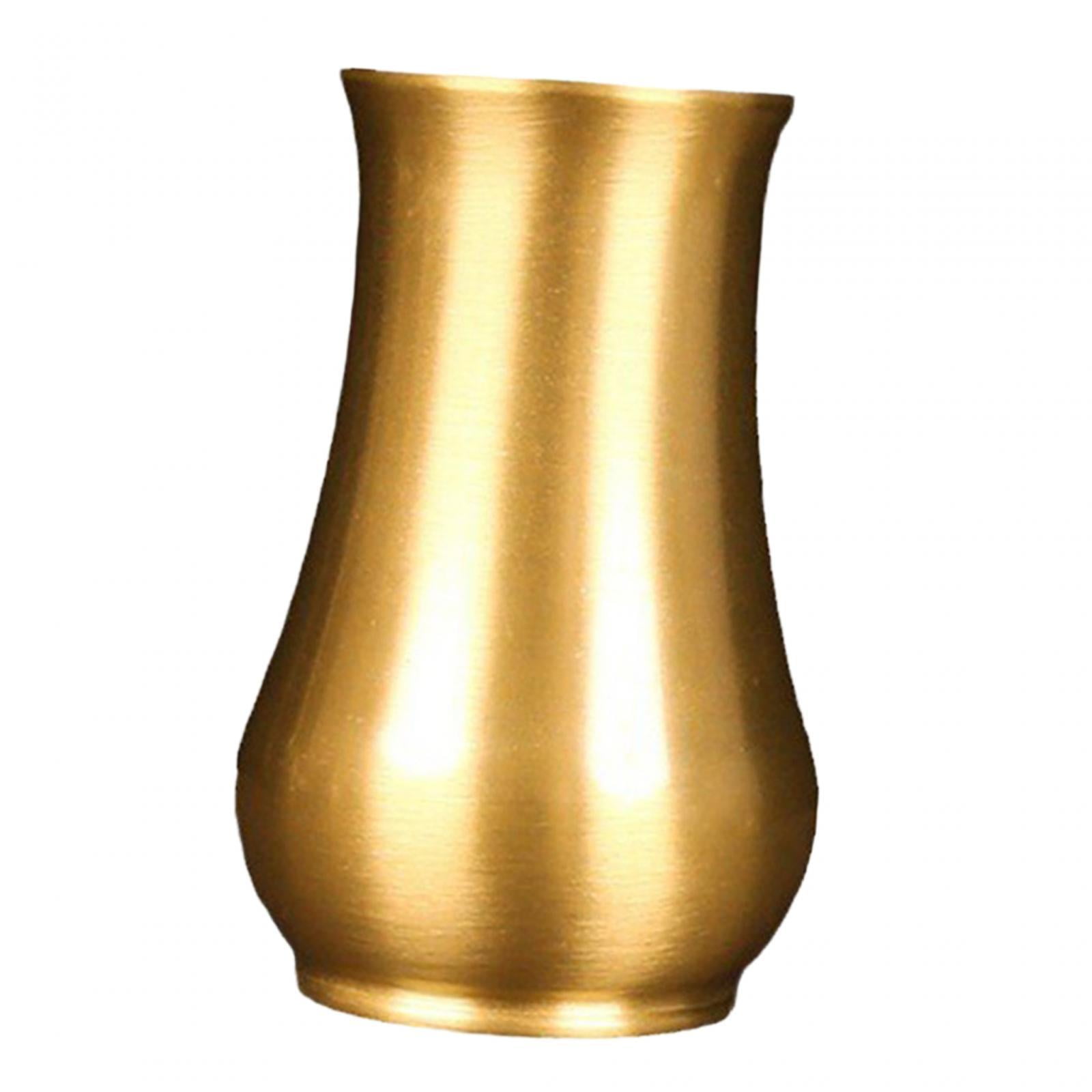 Magideal - Jarrón De Latón Con Arreglos Florales Minimalistas, Jarrón De Metal De 3,4 "x 2,2", Maceta Para Fiesta, Mesa De Comedor, Decoración Del Hogar, Regalo