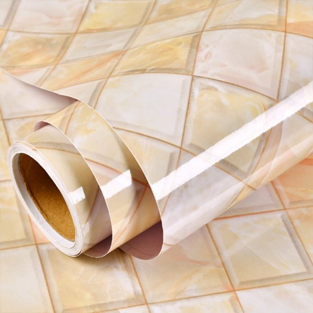 1pc Mosaic Diamond Pattern Glossy Thick Contact Paper For Kitchen Stove Bathroom, Moisture-Proof And Anti-Fouling Flame-Retardant PVC Self-Adhesive Wallpaper