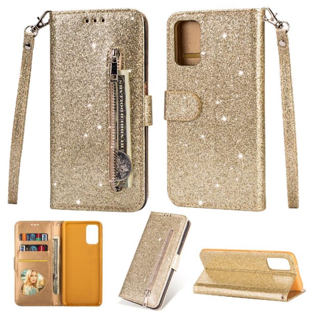 Funda para FOXDOCK Elegante funda Samsung Galaxy A23/F23 Glitter con cremallera-Ideal para el uso diario