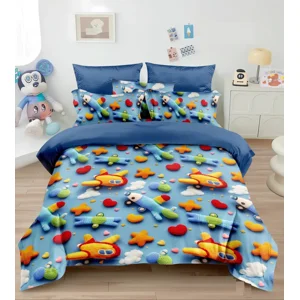 Casadeliacl - Cubrecama 5D Quilt De Verano 1.5 Plaza Tiernos Diseños Tf Azul Acero Aviones