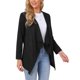 thumbnail image 4 of INSPIRE CHIC Chaqueta de Mujer de Ante Sintético con Solapa, Frente Abierto, Manga Larga, Ligera para Otoño, Casual y de Trabajo, Talla S, Negro, 4 of 6