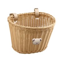 Magideal - Cesta Para Bicicleta, Cesta Colgante, Cesta De Almacenamiento De Ratán Tejido, Ligera, Fácil De Colocar, Cesta Para Manillar De Bicicleta Para Niños Y Marrón Claro