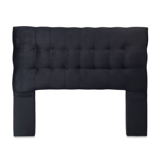 Dec-hogar - Respaldo De Cama 2 Plazas Manarola Felpa Negro