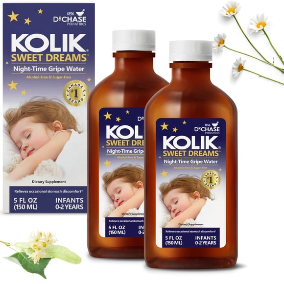 Agua de Gripe Dr. Chase Kolik Nocturna para Bebés 150 mL (Paquete de 2)