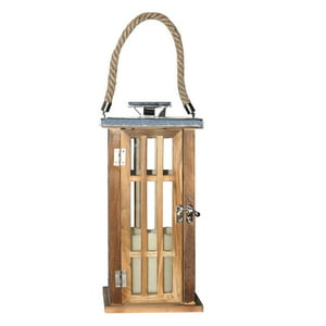 Vgo - Fanal Madera Con Vela Led Fn1333 Unc