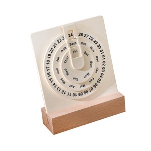 Magideal - Calendario Circular De Madera, Calendario De Discos Giratorios Manuales, Cartel De Calendario De Madera De Granja Para Sala De Estar De Aula