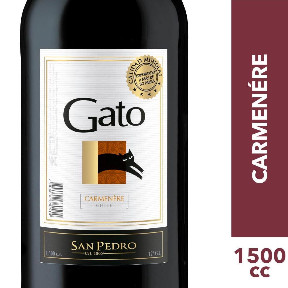 Vino Tinto Carmenere Botellón Botella 1,5 l Gato