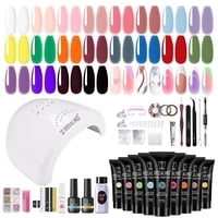 Kit De Gel De Uñas De Polietileno Rosalind, 20 Colores, Con Lámpara Uv Y Taladro