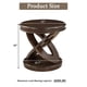 thumbnail image 2 of Retro Round Wooden End Table, Sofa Side Table with X-shape Base for Family Dining or Living Room. Espresso, 2 of 3