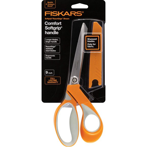 Tijeras Fiskars Crafts 8195 RazorEdge, tela Softgrip de 23 cm