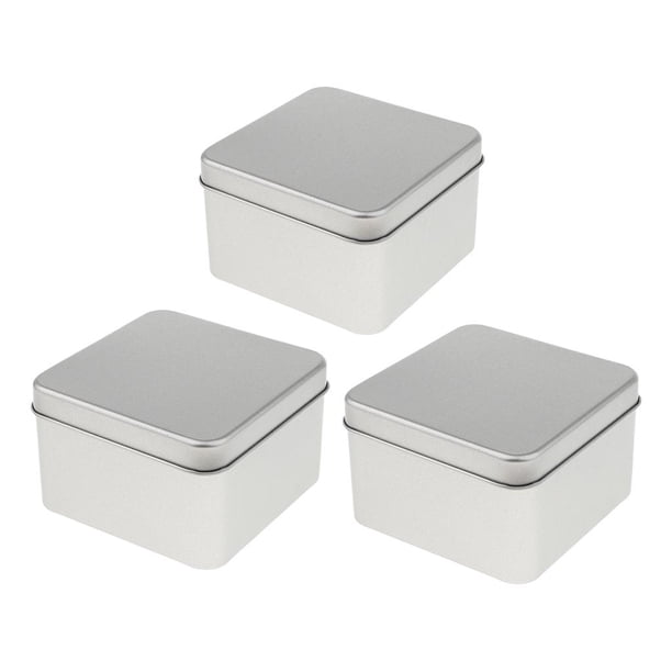 3x Caja Cuadrada De Latas Vacías, Contenedores De Almacenamiento Portátiles, Organizador Para El Hogar Normal