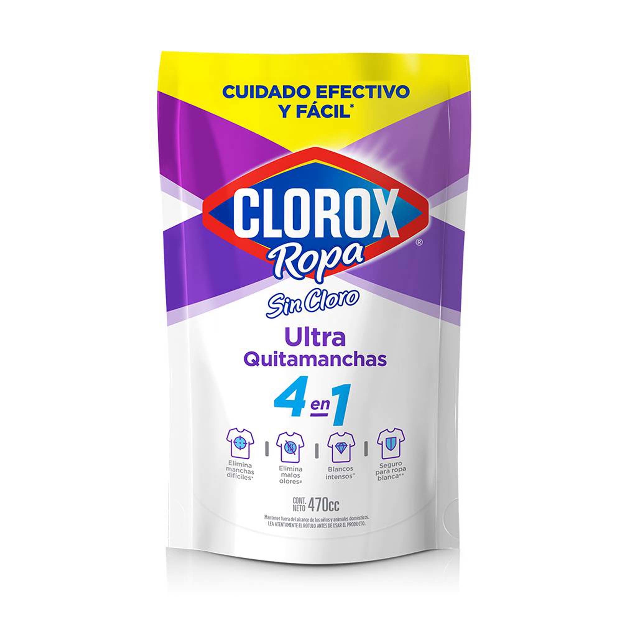 Quitamanchas Líquido Blanco Supremo Doypack 470 ml Clorox
