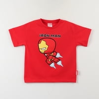 Polera Manga Corta Niño Rojo Iron Man Spidey Marvel