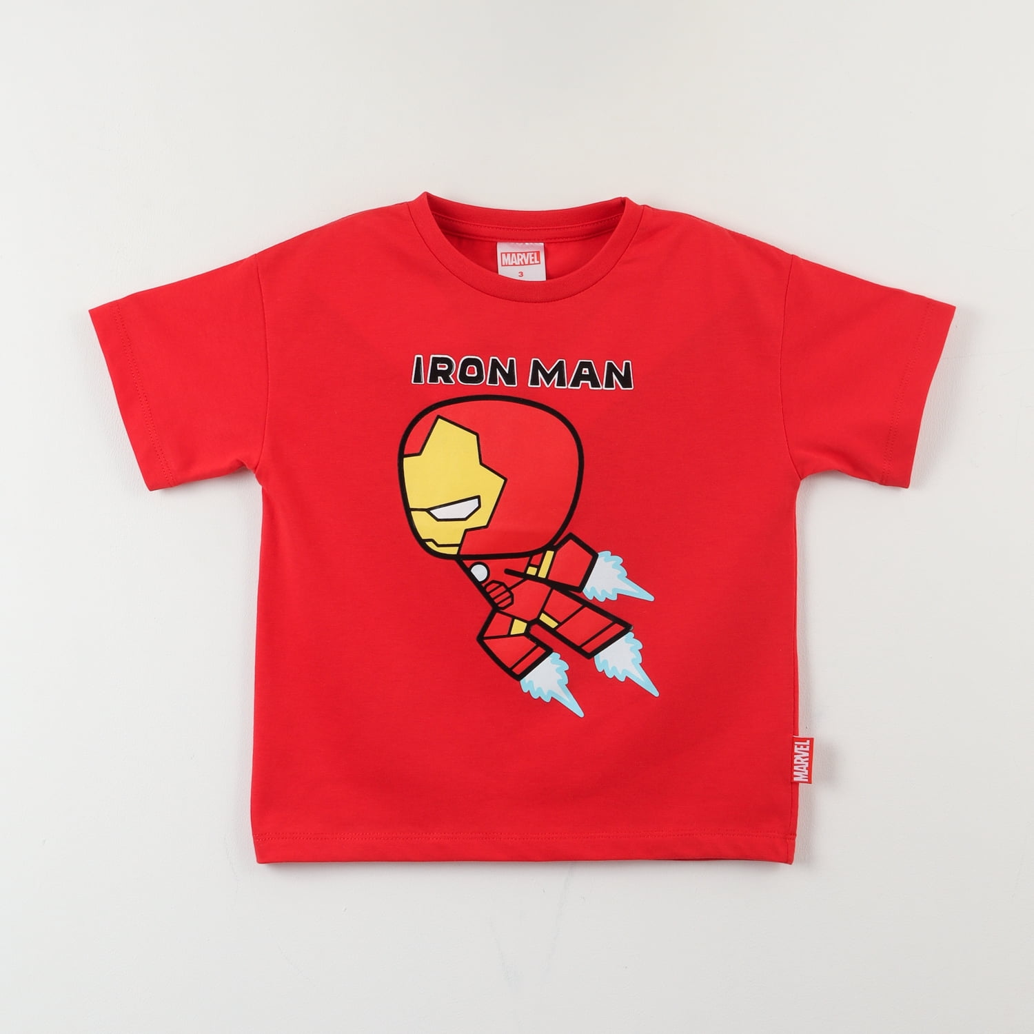 Polera Manga Corta Niño Rojo Iron Man Spidey Marvel