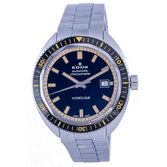 Reloj Analógico Edox Hydro-Sub Diver's Acero Inoxidable Negro Hombre