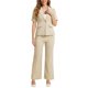 thumbnail image 2 of INSPIRE CHIC Conjunto de Traje de Oficina para Mujer con Blazer de Manga Corta de Un Botón y Pantalones de Traje S Albaricoque Oscuro, 2 of 6