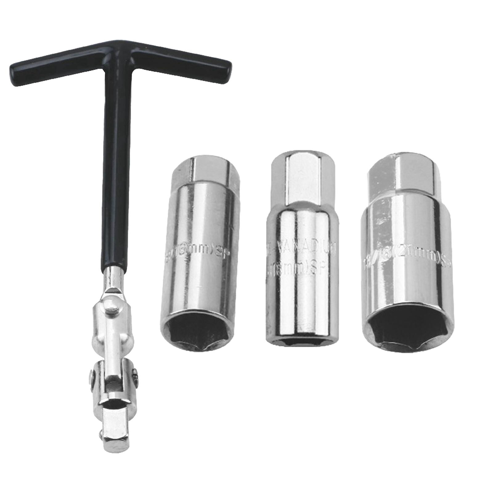 Magideal - Juego De Llaves De Tubo Para Bujías, Llave De Extracción De Enchufe De Bujía Portátil Universal Para Herramientas Automotrices De Motocicleta Y Coche