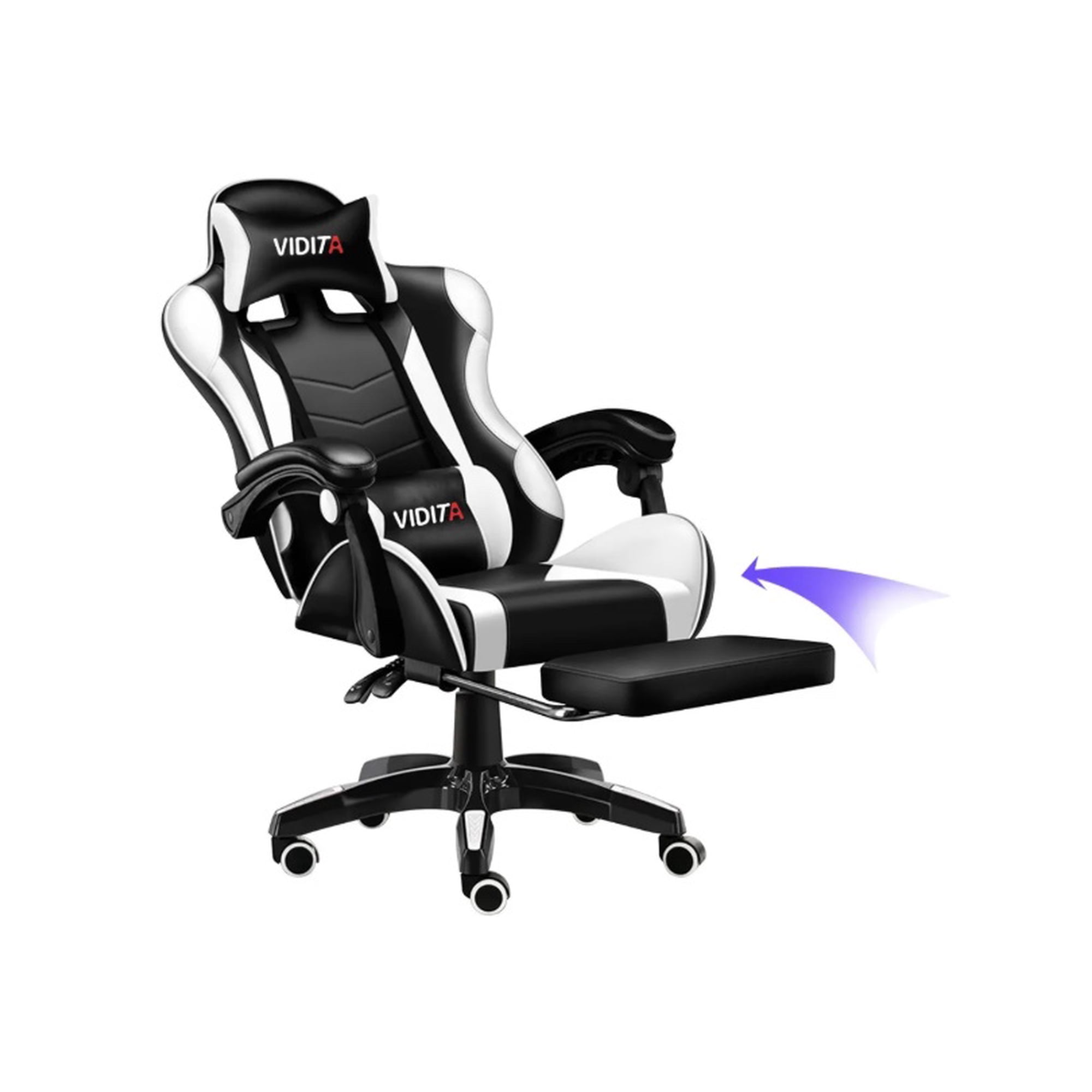 Riqui - Silla Gamer Reclinable Negro/blanco