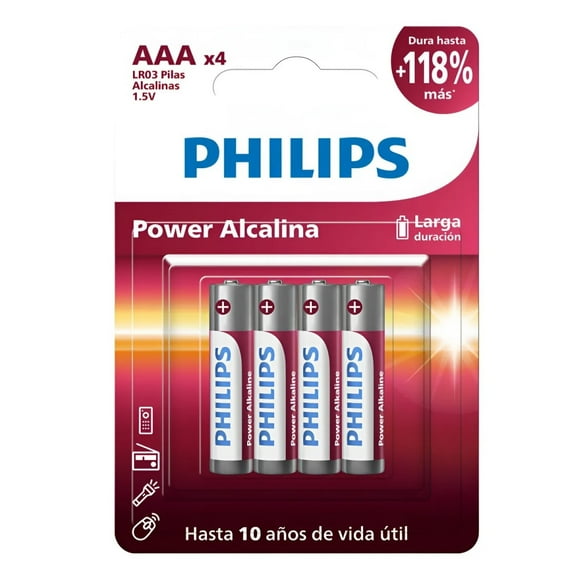 Pack 4 Pilas AAA Alcalinas LR03P4B Philips