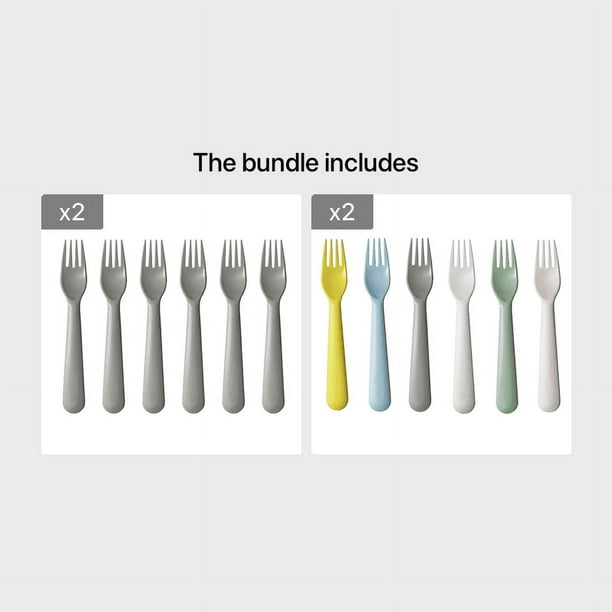 6pcs Kids Plastic Forks Attractive Nordic Macaroons BPA Free Utensils, For 1-12 Years Old Baby And Children