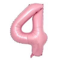 Ruiansi - Globos Con Números Ruinasi, 16 Cm, Papel De Aluminio Rosa Para Decoración De Fiestas