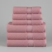 Pack 6 Toallas Chiteco 100% Algodón Baño Y Manos 400G Color Rosa