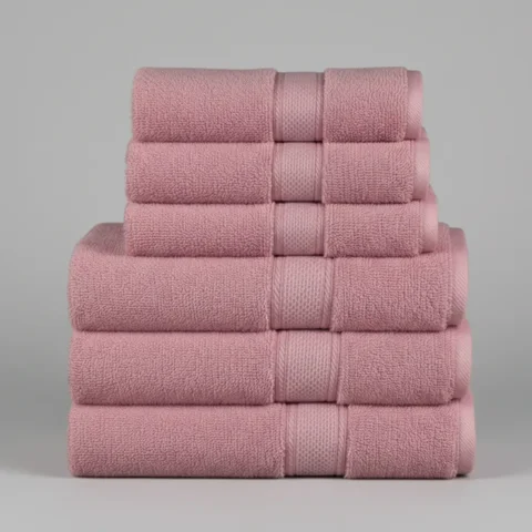 Pack 6 Toallas Chiteco 100% Algodón Baño Y Manos 400G Color Rosa