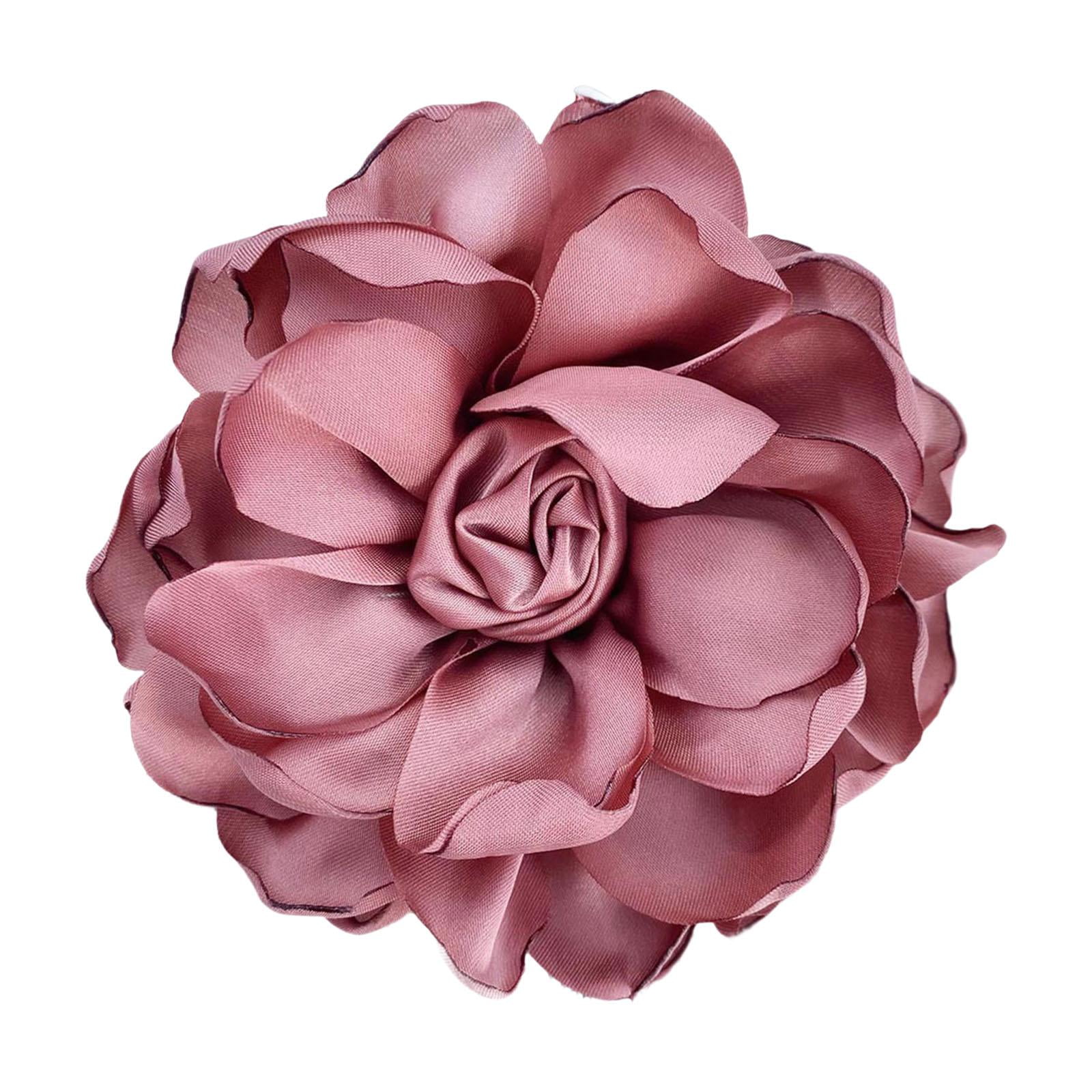Magideal - Broche De Flor Pin Para Vestido Alfiler De Satén Adorno Versátil Horquilla Clásica Como Accesorio Artesanal Adecuado Para Regalos Y Decoración De Atue Rosa