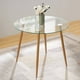 thumbnail image 2 of Mesa Redonda Minimalista De Vidrio 80cm Simil Madera - Estructura Wood, 2 of 3