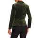 thumbnail image 3 of INSPIRE CHIC Blazer de Terciopelo para Mujer Color Sólido Cuello Chal Una Botón Traje para Trabajar XS Verde Oliva, 3 of 6