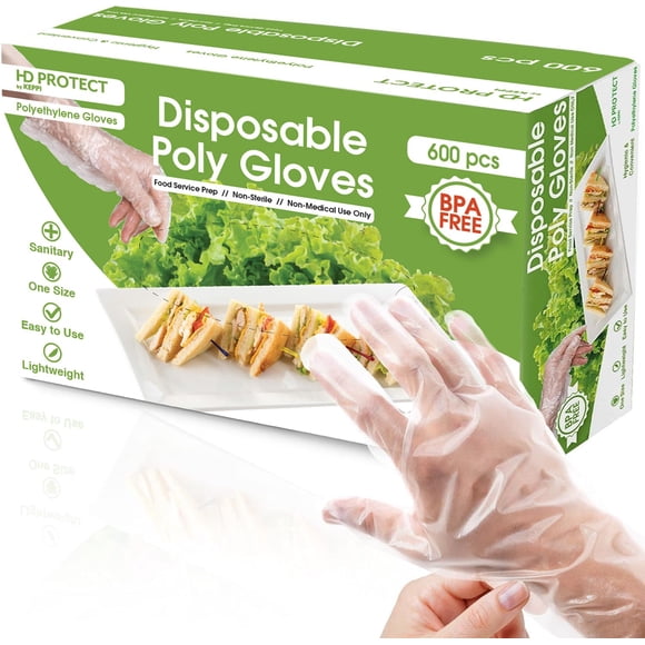 Guantes De Plástico Desechables 600 Piezas Para Manipulación De Alimentos