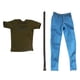 thumbnail image 2 of Juego De Pantalones Vaqueros Y Camiseta Verde Militar De Manga Corta 1/6 Para Figura De Acción Masculina De 12 Pulgadas, 2 of 3