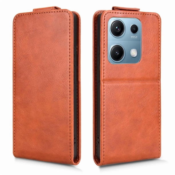 Funda tipo folio para Xiaomi Redmi Note 14S con soporte magnético y protección para la cámara Marrón