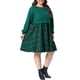 thumbnail image 4 of Agnes Orinda Conjuntos de Halloween para Mujeres Tallas Grandes Vestido Babydoll de Cuadros de Punto Cableado Cuello Redondo Manga Larga Abullonada Patchwork Vestidos Casuales con Bolsillo Verde, 4 of 6