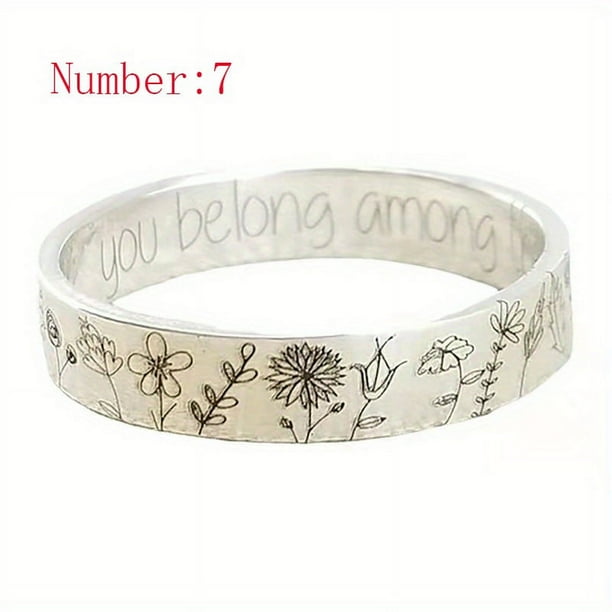 1pc Vintage Craft Rustic Small Flowers 6mm Simple Design Dandelion Ring