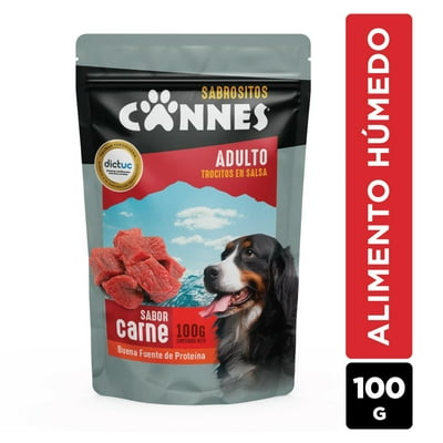 Alimento Húmedo Perro Adulto Trocitos Sabor Carne Pouch 100 G Cannes