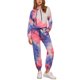thumbnail image 1 of INSPIRE CHIC Conjunto de Chándal de Dos Piezas para Mujer con Sudadera con Capucha y Cordón, Estampado Tie Dye, M, Morado Azul, 1 of 6